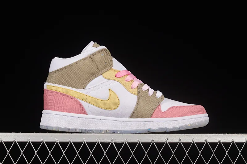 All categories Air Jordan Jordan series basketball shoes Air Jordan 1 Mid Air Jordan 1 Mid AJ1 candy powder Zhongbang basketball shoes DJ0338-100